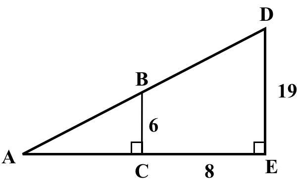 The image is not drawn to scale. Which is the measure of ∠A?-example-1