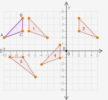 PLS HELP 50 POINTS The figure shows Triangle ABC and some of its transformed images-example-1