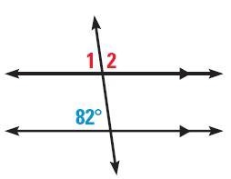 6. Given the angles in the diagram below, what is m∠2? A. 180° B. 82° C. 46° D. 98°-example-1