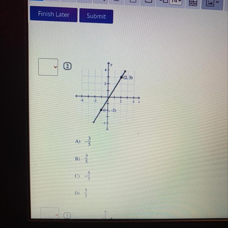 Hurry please! Find the slope of the line-example-1