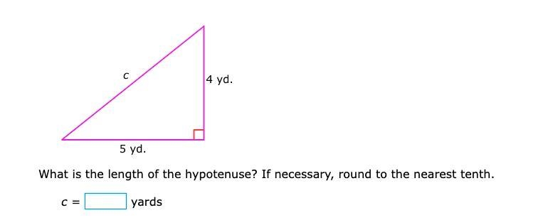 What is the length of the hypotenuse? If necessary, round to the nearest tenth.-example-1