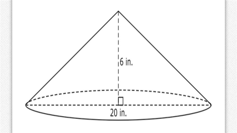 A cone is shown What is the approximate volume of the cone? A. 120 cubic inches B-example-1