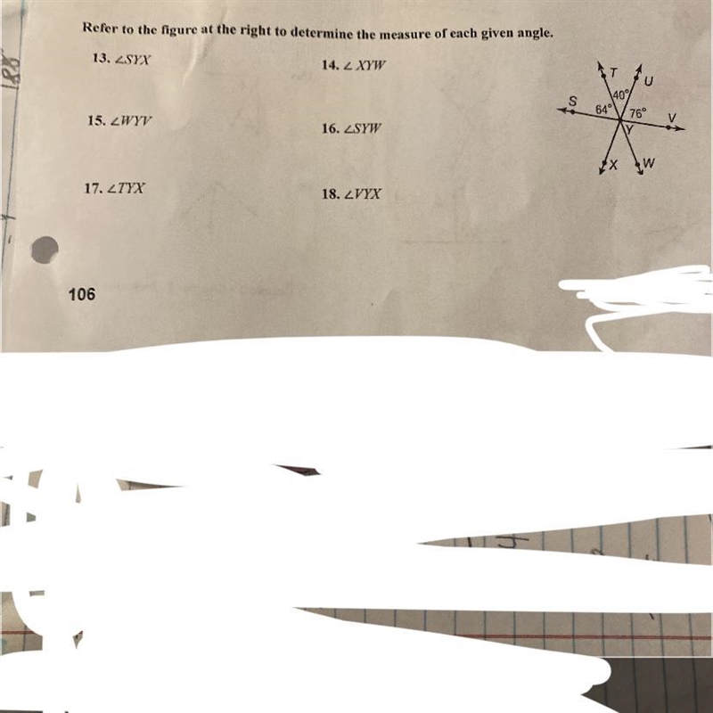 Refer to the figure at the right to determine the nearest of each given angle. 25 points-example-1