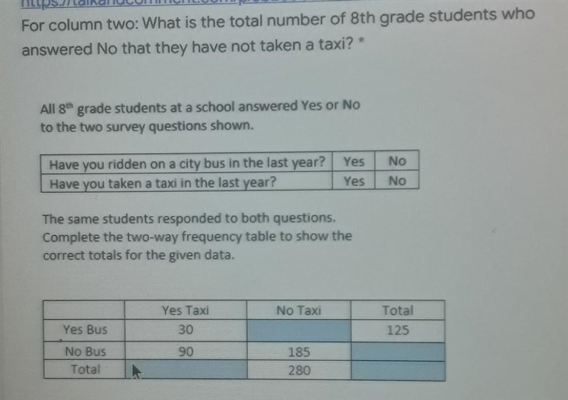 What is the total number of of 8th grade students who answered No that they have not-example-1