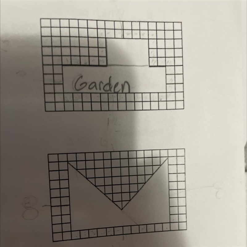 1. In this scale drawing of Mr. Sanchez's garden, each square represents 1 square-example-1