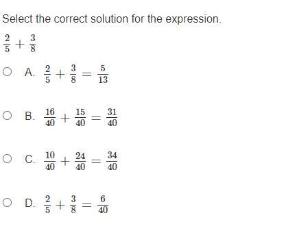 Select the correct solution for the expression.-example-1