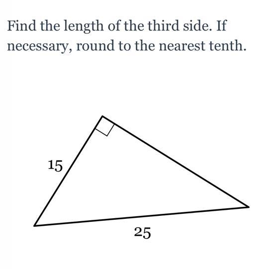 Find the length of the third side. If necessary, round to the nearest tenth.-example-1