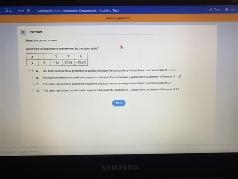 Arithmetic and geometric sequences plato/edumentuM-example-1