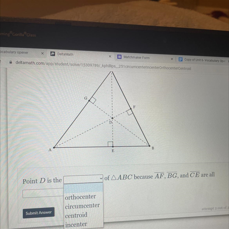 I need help please, the answers for the bottom one are perpendicular bisectors, medians-example-1