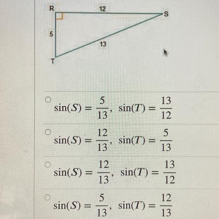 Determine sin(S) and sin(T).-example-1