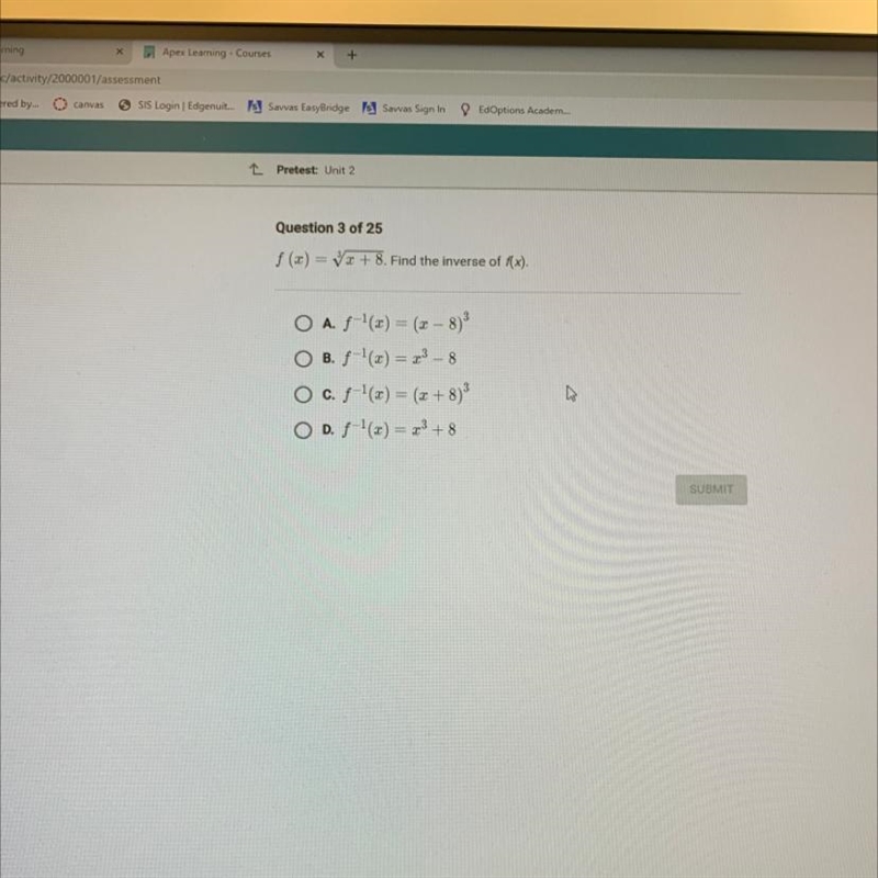 HELP PLEASE! f(x)= ³ √x+8. Find the inverse of f(x).-example-1