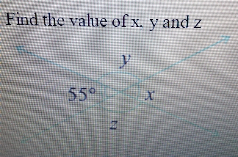 Find the value of x, y and z ​-example-1