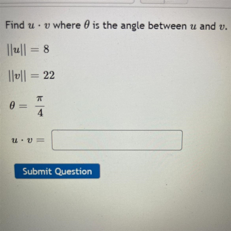 Find u•v where theta is the angle between u and v-example-1