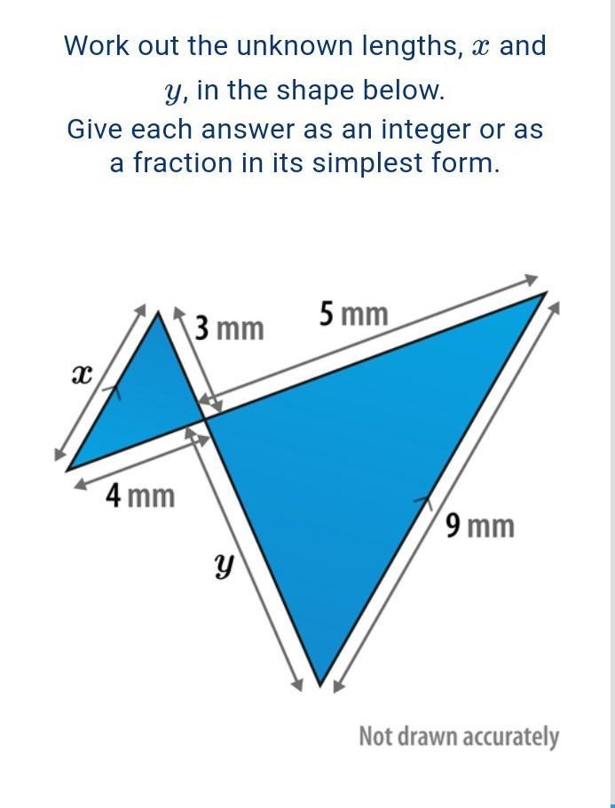 Find the length of x and y ​-example-1