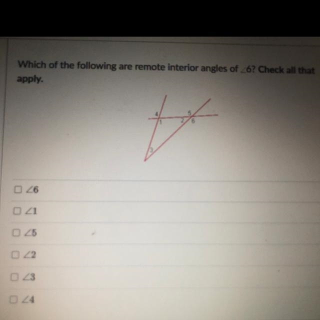 Which of the following are exterior angles? Check all that apply.-example-1