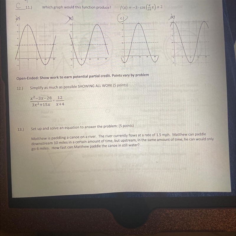 Set up and solve an equation to answer the problem: (5 points) Matthew is paddling-example-1