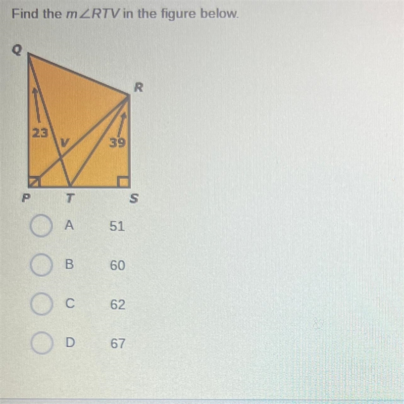 Find the m ZRTV in the figure below. 51 60 62 67-example-1