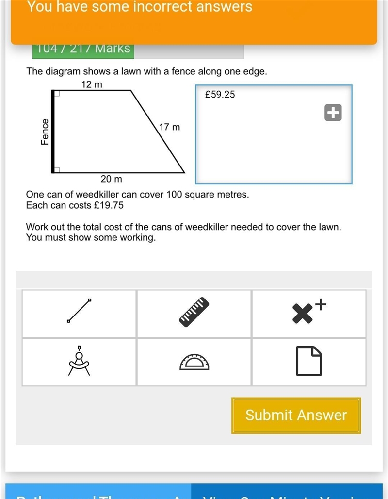 PLEASE HELP I've tried putting all my working out into the box but it said wrong to-example-1