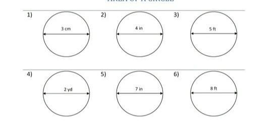 Pls help!! find the area of the circles ​-example-1