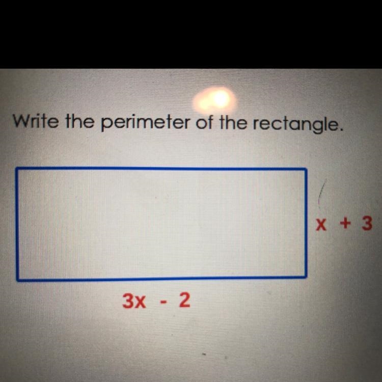 Write the perimeter of the rectangle.-example-1