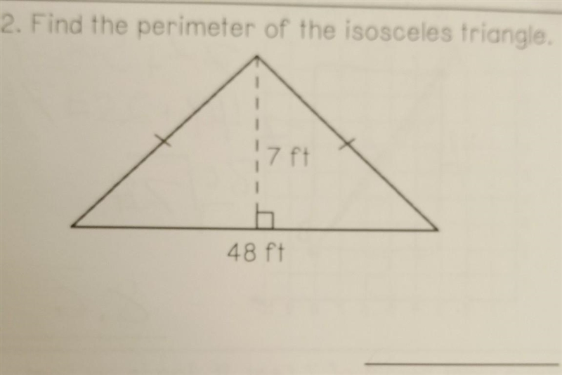 12. Find the perimeter of the isosceles triangle. ​-example-1