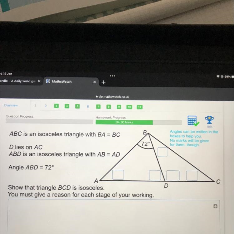 ABC is an isosceles triangle Please can someone help-example-1