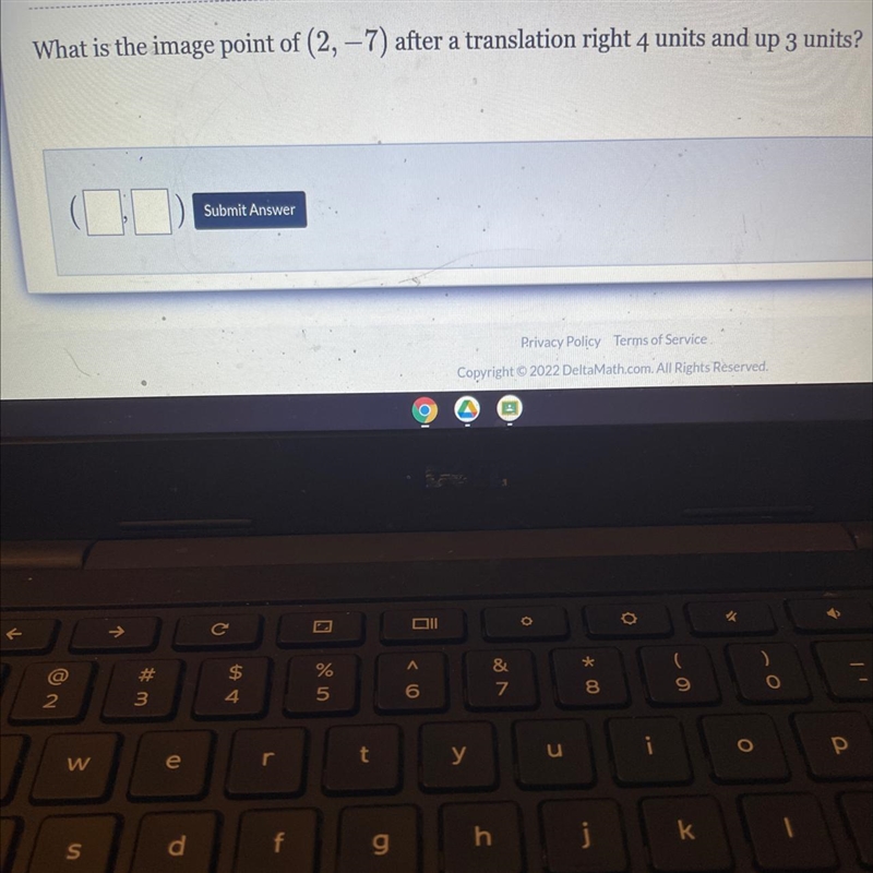 What is the image point of (2, -7) after a translation right 4 units and up 3 uni-example-1