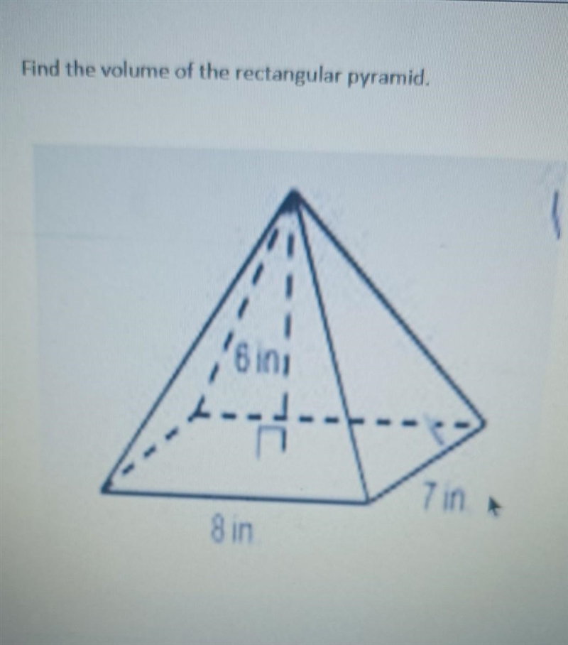 Find the volume of the rectangular pyramid ​-example-1