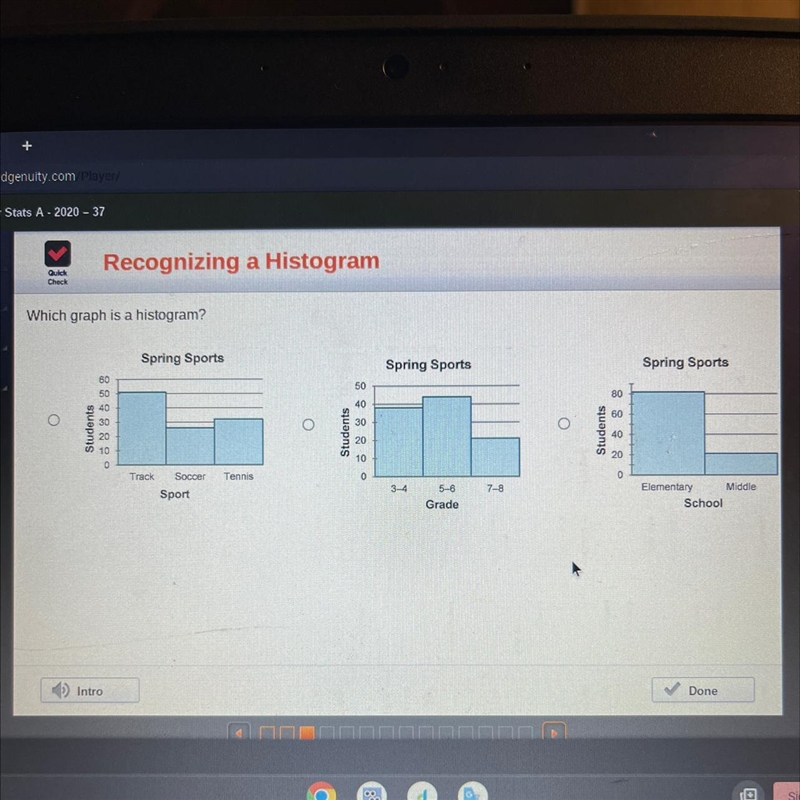 Which graph is a histogram?-example-1