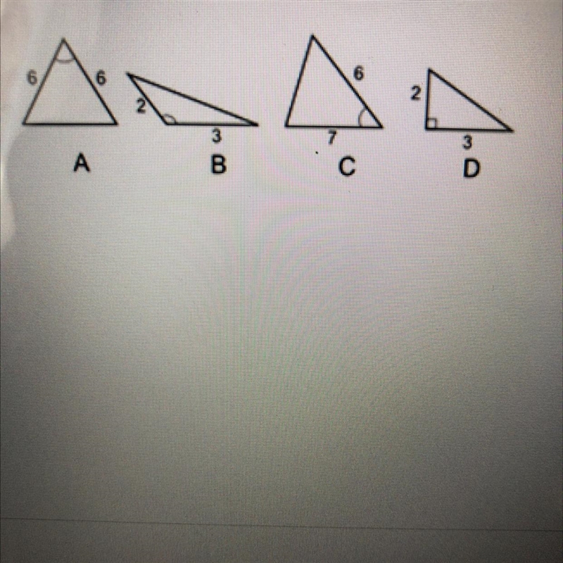 Ross Calculated the missing side length of one of these triangles using the Pythagorean-example-1