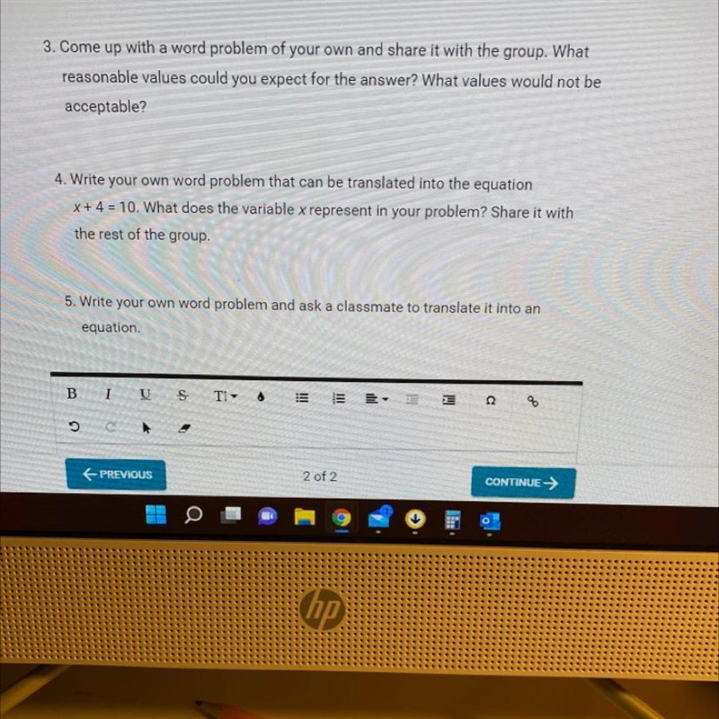 #3 come up with a word problem of your own and share it with the the group what reasonable-example-1