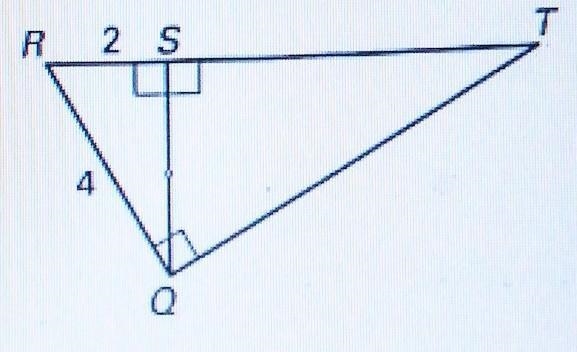 Which segment's length in the geometric mean between RS and ST?-example-1