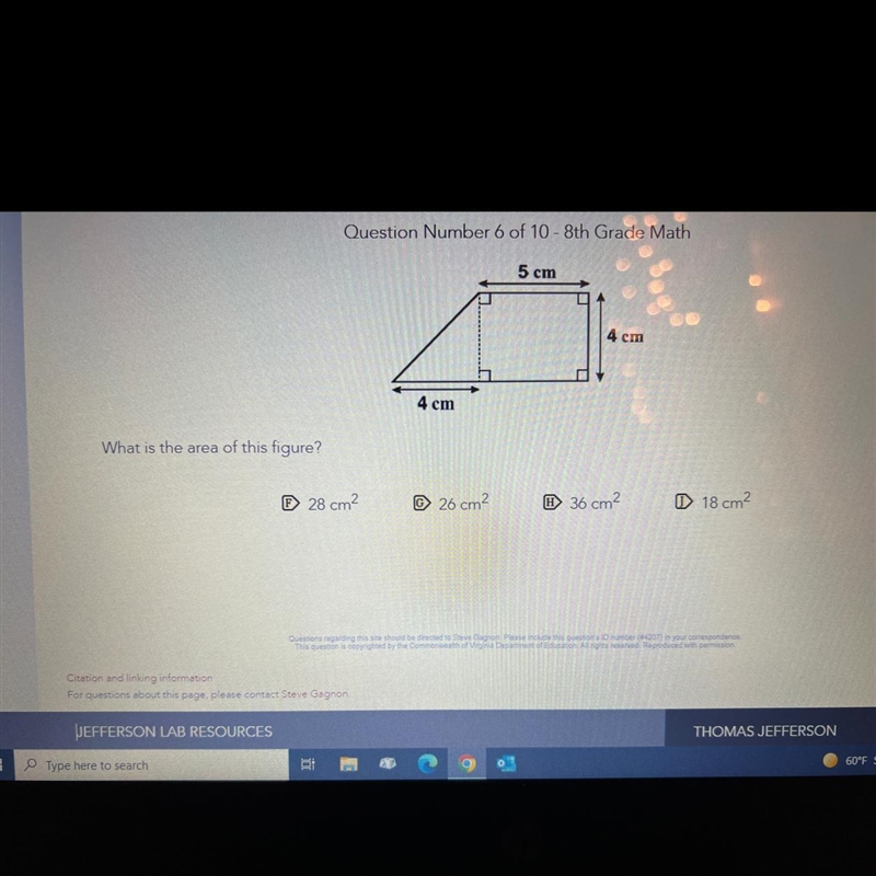 What is the area of this figure? 28cm 26cm 36cm 18cm-example-1