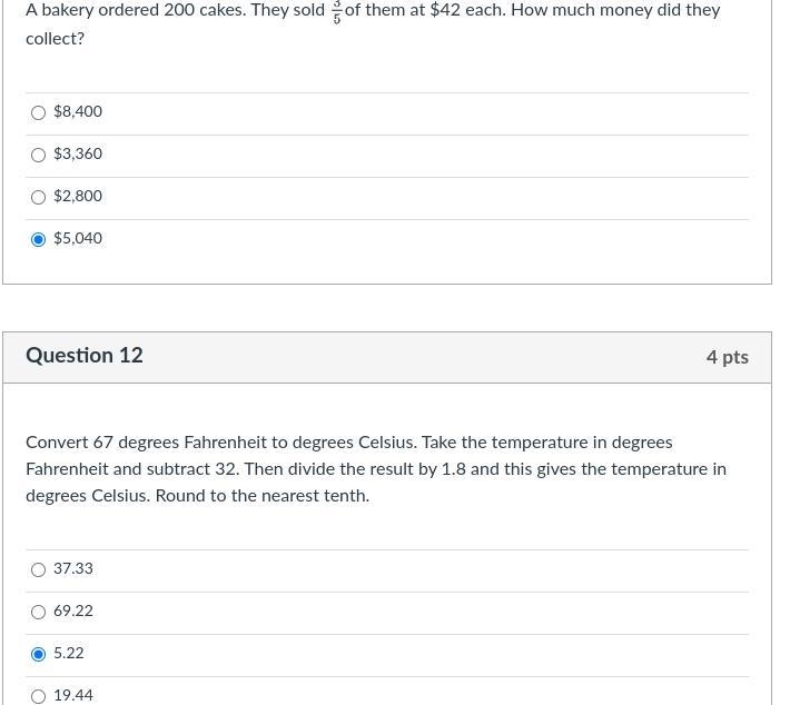 1. A bakery ordered 200 cakes. They sold 3/5 of them at $42 each. How much money did-example-1