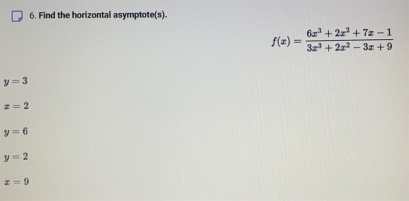 Find the horizontal asymptote(s).-example-1