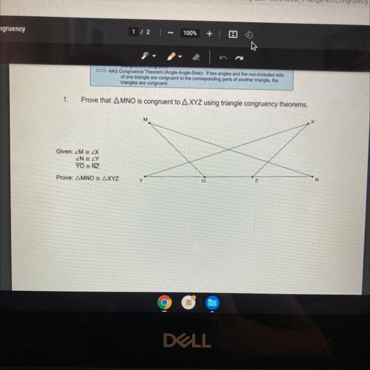 Secre PAAS Congruence Theorem (Angle-Angle-Side): if two angles and the non-included-example-1