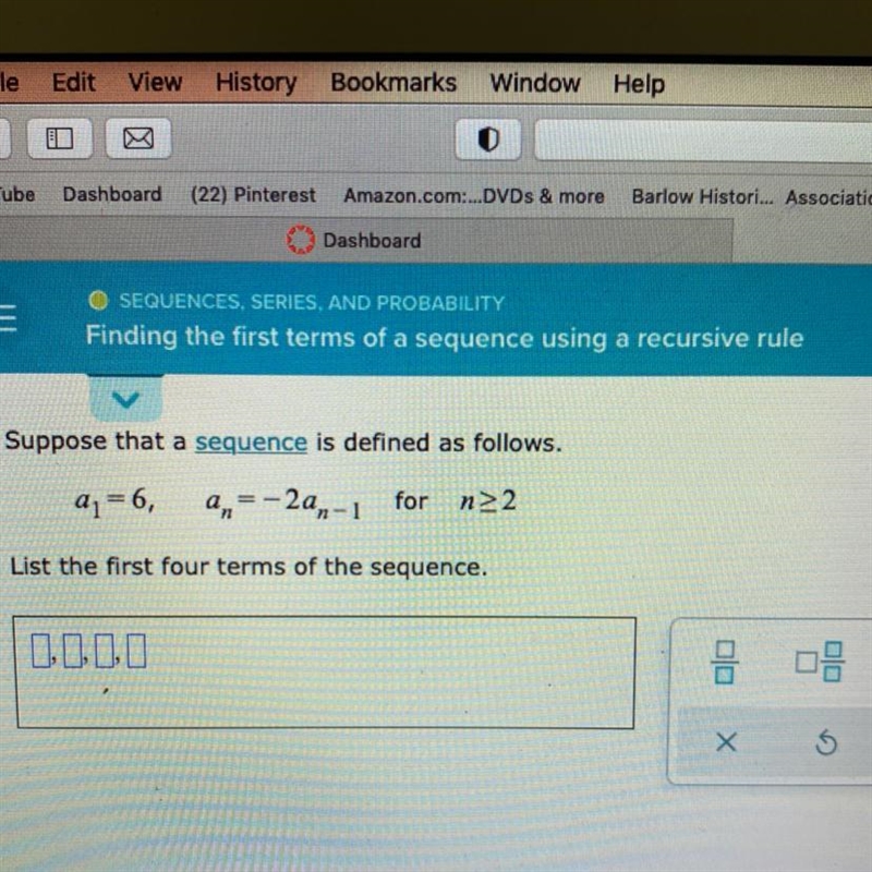 Finding the first terms of the sequence using recursive rule-example-1