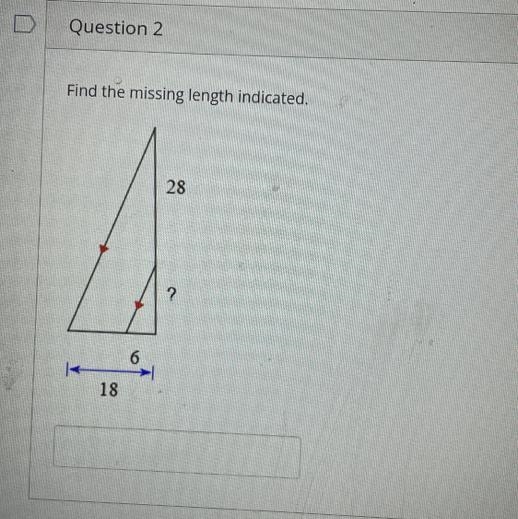 HELP. find the missing length indicated-example-1