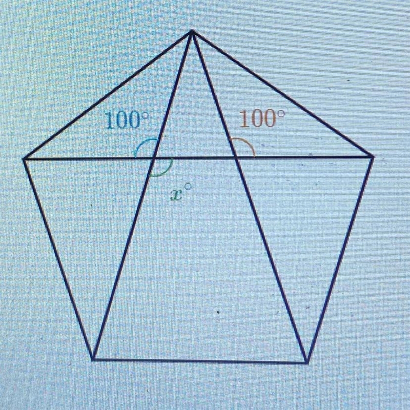 100° 100⁰ X = ??????-example-1