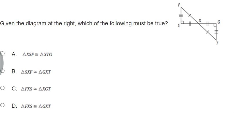 Given the diagram at the right, which of the following must be true?-example-1