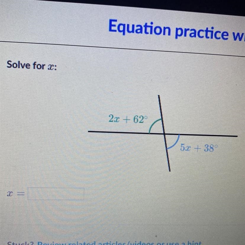 Solve for 2: 2x + 62° 52 + 38° 2 =-example-1