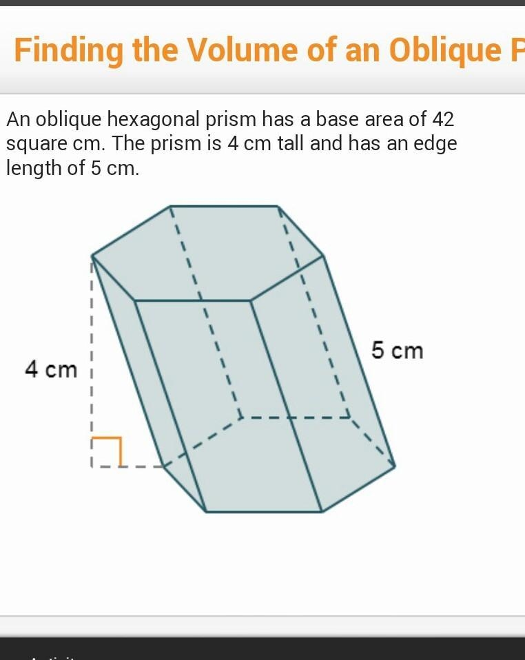 Does anyone know the formula for the volume of a oblique hexagonal prism?​-example-1