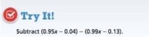 Subtract (0.95x minus -0.04) minus (0.99x minus 0.13).-example-1