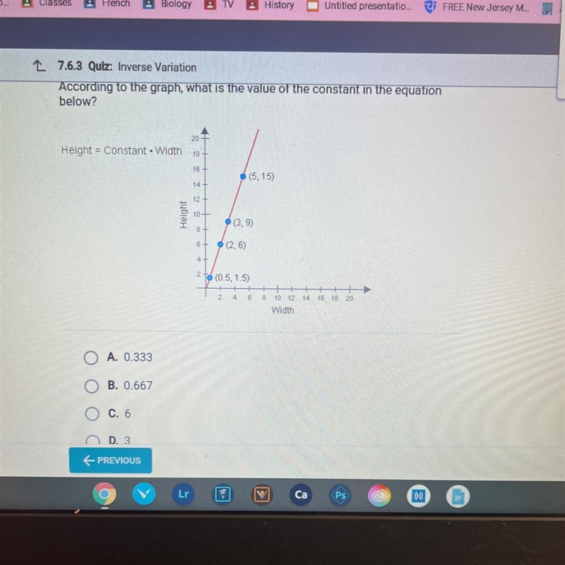 According to the graph, what is the value of the constant in the equation below?-example-1