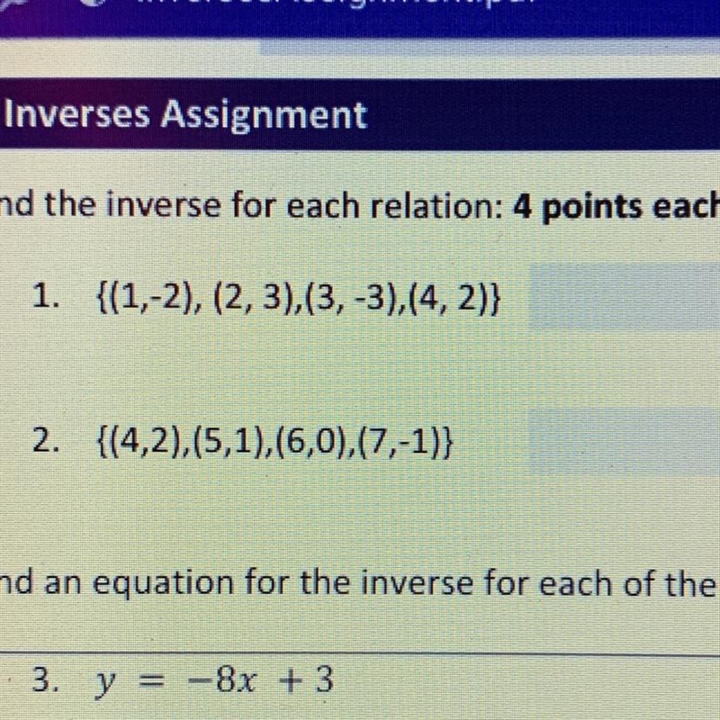 Find the inverse for each relation:-example-1