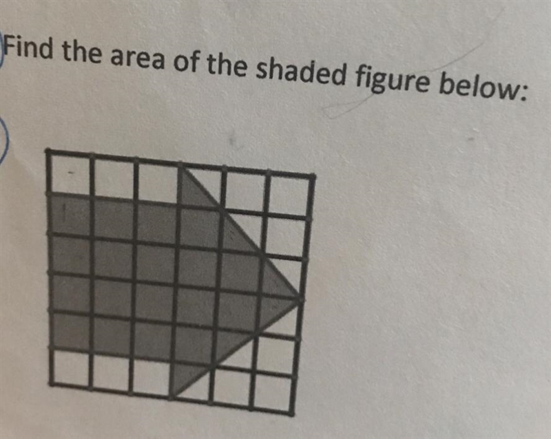 Find the area if the shaded figure below-example-1