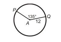 _______ 2. Find the length of PQ A. 4.5π units B. 9π units C. 54π units D. 12π units-example-1