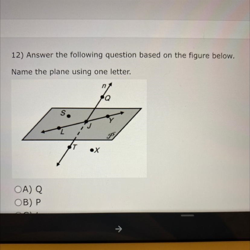 What letter is the plane?-example-1