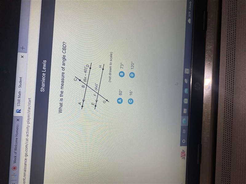 What is the measurement of angle cbd-example-1