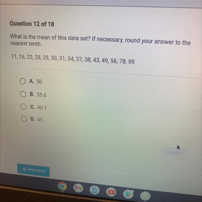 What is the mean of this data set? If necessary, round your answer to the nearest-example-1